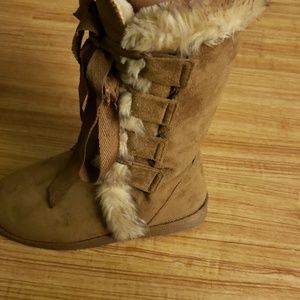 Faux Fur Laceup Boots